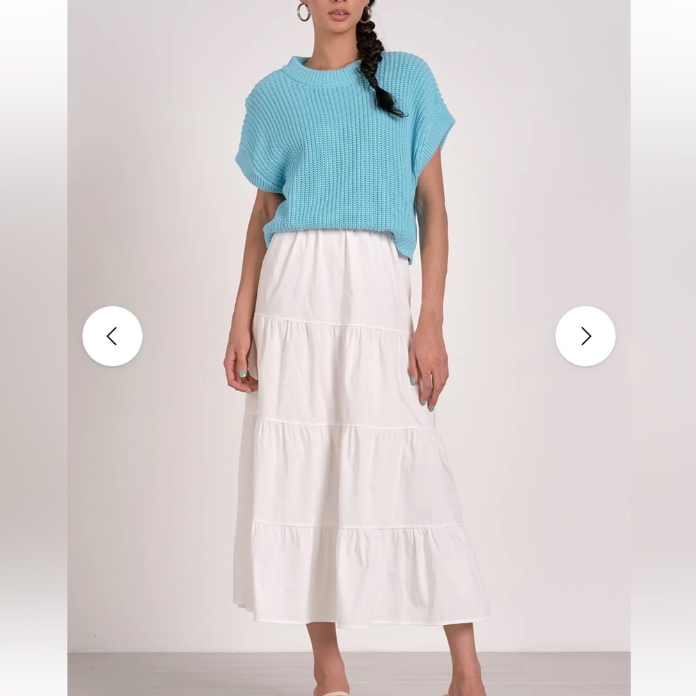 NWT Elan White Maxi Skirt with attached sweater